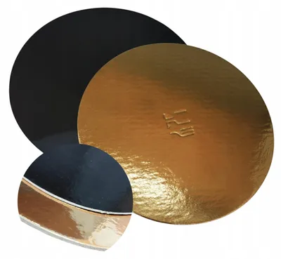 Produktbild von Elhandel Tortenunterlage rund gold schwarz 38cm dick