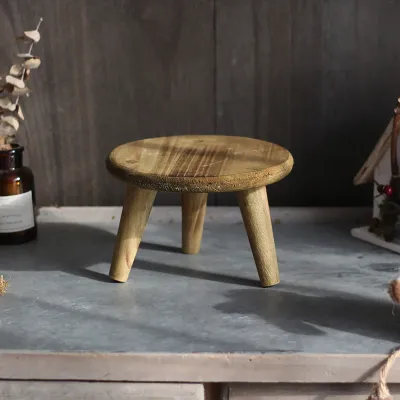 Obrázek produktu pro Malá stolička Knickknacks, stojan na květináč, stolička na květináč, dřevěná stolička na květináč, zahradní ozdoby