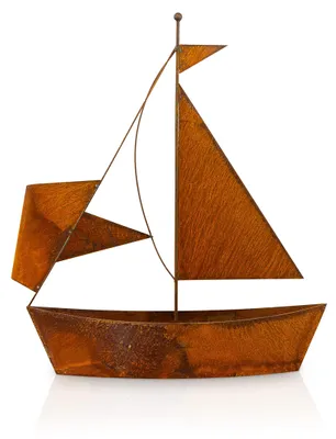 Segelschiff-Deko aus Cortenstahl, 65 cm, zum Bepflanzen