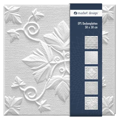 Produktbild von Deckenplatten 50x50cm Styropor EPS 6 Dekore in 3 Farben, Marbet Deckenverkleidung