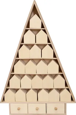 Produktbild von Adventskalender Tannenbaum aus Holz 52 x 35 cm