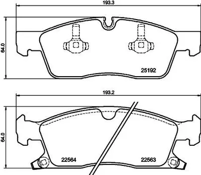 Produktbild von HELLA Bremsbeläge Satz Vorne Bremsklötze für JEEP GRAND CHEROKEE IV (WK, WK2) 8DB 355 039-961