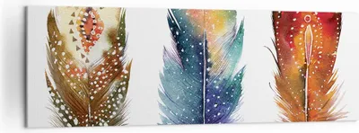 Produktbild von Bild auf Leinwand - Leinwandbild - Einteilig - Feder Vogel Farbe - 160x50cm - Wand Bild - Wanddeko - Wandbilder - Leinwanddruck - Bilder - Wanddekoration - Leinwand bilder - Wandbild - AB160x50-4927