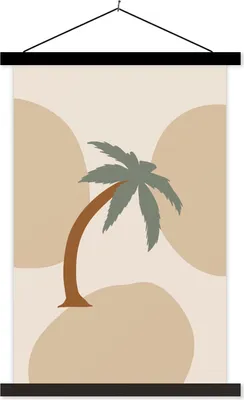 Produktbild von MuchoWow® Textilposter Palme - Pastell - Sommer 120x180 cm mit schwarzem Rahmen - Fotos