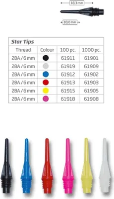 Produktbild von BULL'S Star Soft Tips 6mm(2BA) - 100/pink -- 1 Stck
