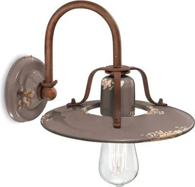 Produktbild von Wandlampe im industriellen Design aus Eisen und Keramik Country AP - Grau