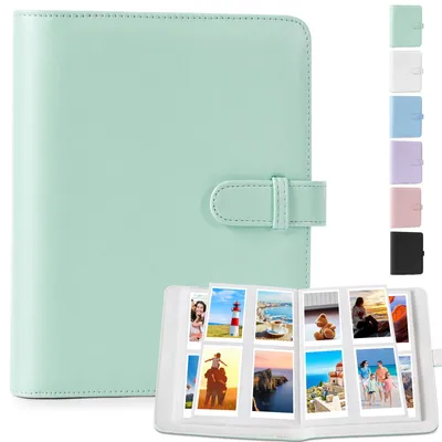 Produktbild von DUNSOO Fotoalbum, 256 Pockets Instax Mini Fotoalbum, Polaroid Fotoalbum Mini Film/Polaroid Zink Fotopapier/Kodak Zink Fotopapier, Max Passt Fujifilm 95x63mm (Mintgrün)