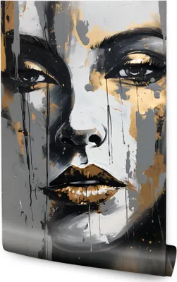 Produktbild von Muralo Vlies Fototapete Frau GESICHT Abstraktion Malarei Wandtapete Glamour Stil Br. 200cm x Hö. 300cm