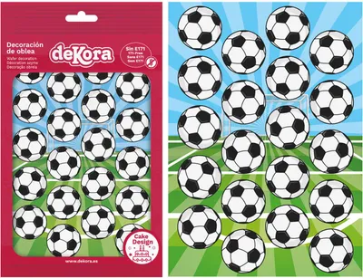 Produktbild von dekora - Mini Fußball Oblaten Ø 3,4 cm - Essbare Torten & Cupcake Deko