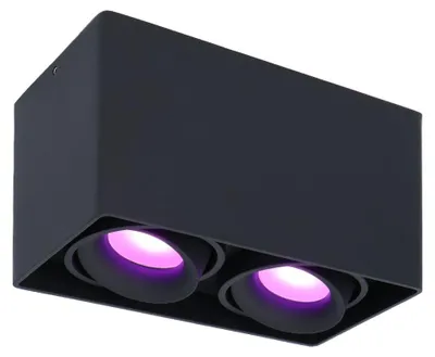 Produktbild von hoftronic Smart Aufbaustrahler 11W GU10 RGBWW Schwarz 2-flammig schwenkbar