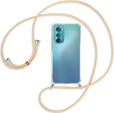 Produktbild von Handykette Backcover-Schutzhülle mit Band (Metall silberfarben) für Motorola Edge 30 5G - Goldkordel