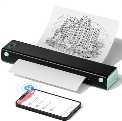 Produktbild von Phomemo Portable Drucker, M08F Bluetooth Mobile Tragbarer Drucker A4 unterstützen 210x297mm A4 Thermopapierkompatibel mit Android und iOS