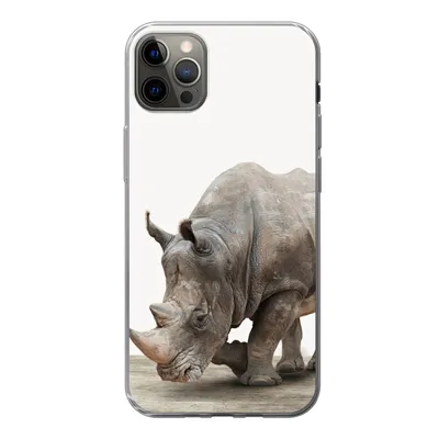 Produktbild von MuchoWow® Handyhülle Schutzhülle Hülle für iPhone 13 Pro Max Nashorn - Jungen - Wildtiere - Kinder - Mädchen - Tiere Silikon Softcase Handy Hülle - Mobiltelefon