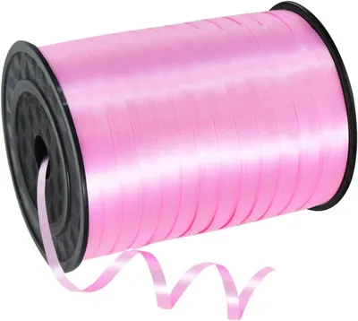 Produktbild von 500 Meter dunkelrosa, glattes Kräuselband, zum Ballonkräuseln, als Hochzeits- und Weihnachtsgeschenkverpackung