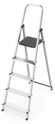Produktbild von ModernHome WK4026-5 Aluminium-Trittleiter mit 5 Stufen und Plattform, Tragkraft 150 kg