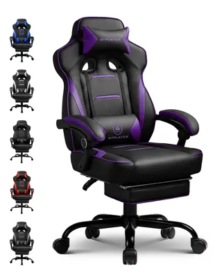 Produktbild von GTPLAYER Gaming Stuhl mit Fußstütze, Ergonomischer Bürostuhl 150kg, Gaming Sessel mit Lendenwirbelstütze Kopfstütze, Höhenverstellbarer Computerstuhl