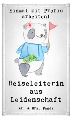 Produktbild von Mr. & Mrs. Panda Handtuch Reiseleiterin Leidenschaft - Weiß - Geschenk, gästehandtuch frottee, Gäste-WC, Frotteetuch, Mini-Handtuch, frottierhandtuch