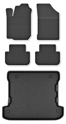 Zdjęcie produktu dla Dywaniki gumowe + mata bagażnika do Mitsubishi Pajero IV 2006-2018 (kombi) – czarne, dobierane – Wielganizator Semi-Universal