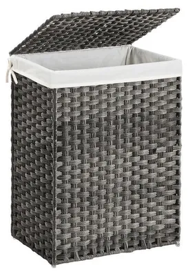 Produktbild von Wäschekorb mit Deckel - faltbar - Grau - 46 x 33 x 60 cm