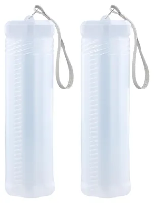 Imagen del producto de Set de 2 soportes de pinceles de plástico transparente