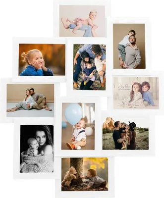 Produktbild von vidaXL Collage Bilderrahmen für 10x(13x18 cm) Fotos Weiß MDF