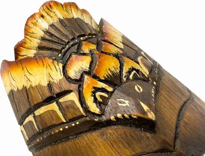 Produktbild von Maske Eule aus Holz, Größe 50 cm, Holz-Maske aus Bali, Wandmaske