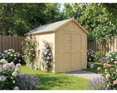 Obrázek produktu pro Dřevěný zahradní domek Konsta 181 x 239 cm přírodní