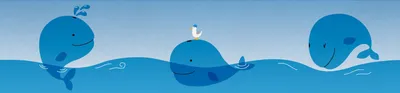 Produktbild von Lovely Kids selbstklebende Kinderzimmer Bordüre Ocean Friends blau 5,00 m x 0,155 m