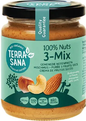 KREM ORZECHOWY MIX (3 ORZECHY) BIO 250 g - TERRASANA
