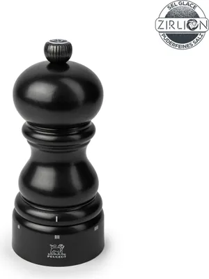 Produktbild von PEUGEOT Salzmühle PARIS 12cm Satin Schwarz Buchenholz Lackiert Zirkonia-Mahlwerk