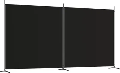 Produktbild von 2-tlg. Paravent Schwarz 348x180 cm Stoff