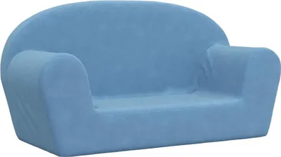 Produktbild von Kindersofa 2-Sitzer Blau Weich Plüsch