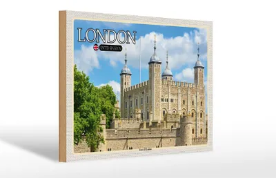 Produktbild von Holzschild Städte Tower of London United Kingdom 30x20cm