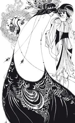 Produktbild von Aubrey Beardsley Kunstdruck Bild - Der Pfauenrock, 1892 (120 x 80 cm)