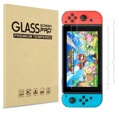 Produktbild von Gehärtetes Glas für Nintendo Switch [2er-Pack] Schutzfolie Resistenter Bildschirmschutz Anti-Kratzer Phonillico®
