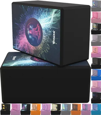 Produktbild von RDX Yoga-Block, rutschfester, hochdichter EVA-Schaum, griffige Oberfläche für Stabilitäts- und Krafttraining (23 x 15 x 9,8 cm)