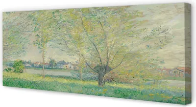 Produktbild von Leinwandbild 125x50 Wandkunst Kunst gemalt Wiese