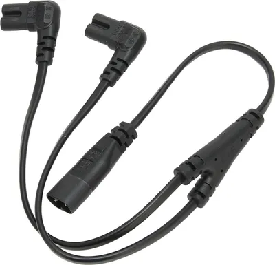 Obrázok produktu pre IEC320 C8 na dvojitý C7 kábel samec na samica 1 v 2 výstupy AC rozbočovač napájania pre LCD monitor stolná lampa 100‑250 V