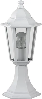 A white outdoor lamp on a white background.