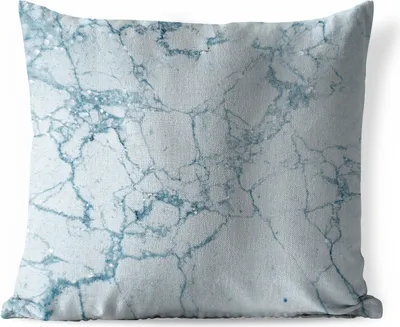 Produktbild von MuchoWow® Outdoor Kissen - Marmor - Blau - Muster - 50x50 cm - Wetterfest - Lounge Kissen - Komfortabel - Kissen mit Bild