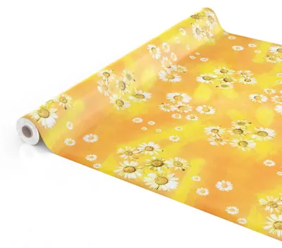 Produktbild von ANRO Wachstuchtischdecke Wachstuch Wachstischdecke Tischdecke Kamille Gelb Blumen Sonne Rund 140cm abwaschbar