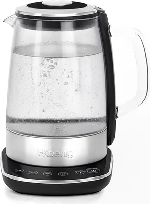 Produktbild von H.Koenig Elektrischer Wasserkocher BO600, 1,5 L, Glas und Edelstahl
