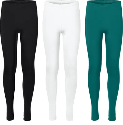Produktbild von Merry Style 3er Pack Leggings Mädchen Lange Hose aus Viskose MS10-130 (Schwarz/Weiß/Smaragdgrün, 158)