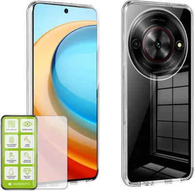 Immagine prodotto di Per ZTE Blade A75 5G Custodia protettiva in silicone TPU sottile trasparente + vetro temperato H9