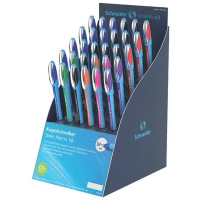 Produktbild von Schneider Kugelschreiber Slider Memo XB 30er Display, farbig sortiert