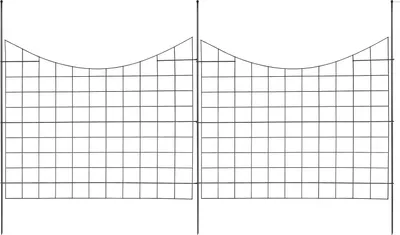 Produktbild von Set von 5 dekorativen Gartenzaun 75 x 93 cm Metallzaun aus Kohlenstoffstahl Staketenzaun 6,38 cm Spießabstand Hundezäune Drahtzaun Metallpaneele inklusive Montagematerial