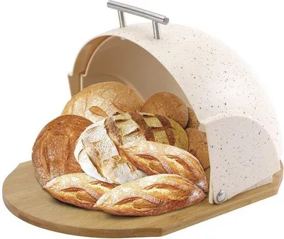 Produktbild von Unyqoos® Brot- und Gebäckbox mit Schiebedeckel, Beige – modernes Design, hochwertiges Material für längere Frische