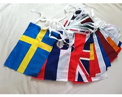 Wimpelkette EU 27 Länder 12 m, 27 Flaggen, Polyester