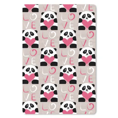 Produktbild von MuchoWow® Mauspad Mousepad Herzen - Panda - Muster 40x60 cm - Mousepads - Maus Mat - Pad - Mausunterlage - Schreibtisch Accesoire