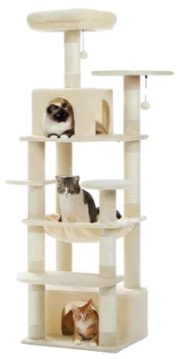 Zdjęcie produktu dla Katzenbaum, wielopoziomowy design, przestronne mieszkania, 164 cm, kolor beżowy